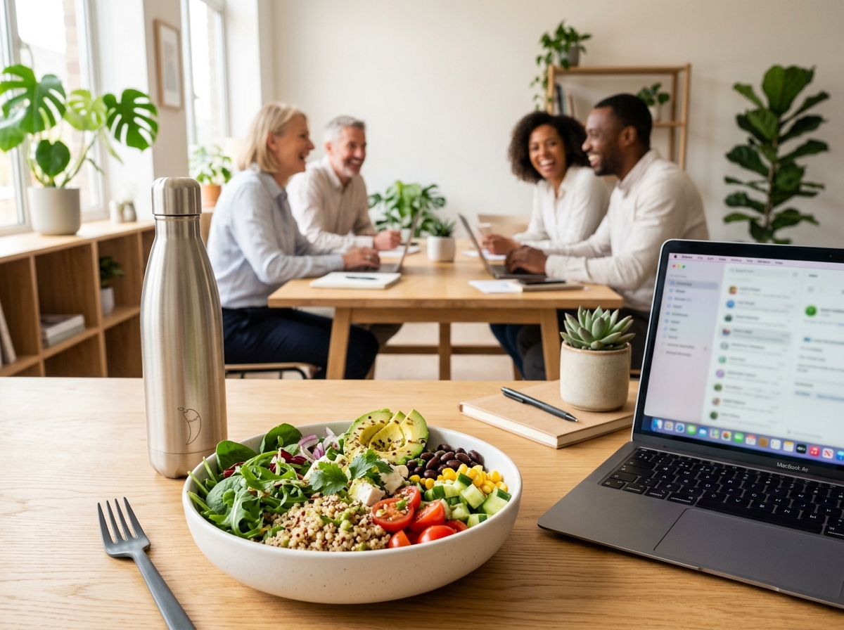 Nutrição corporativa e hábitos saudáveis para trabalhadores em regime híbrido e home office no Rio de Janeiro e Brasil